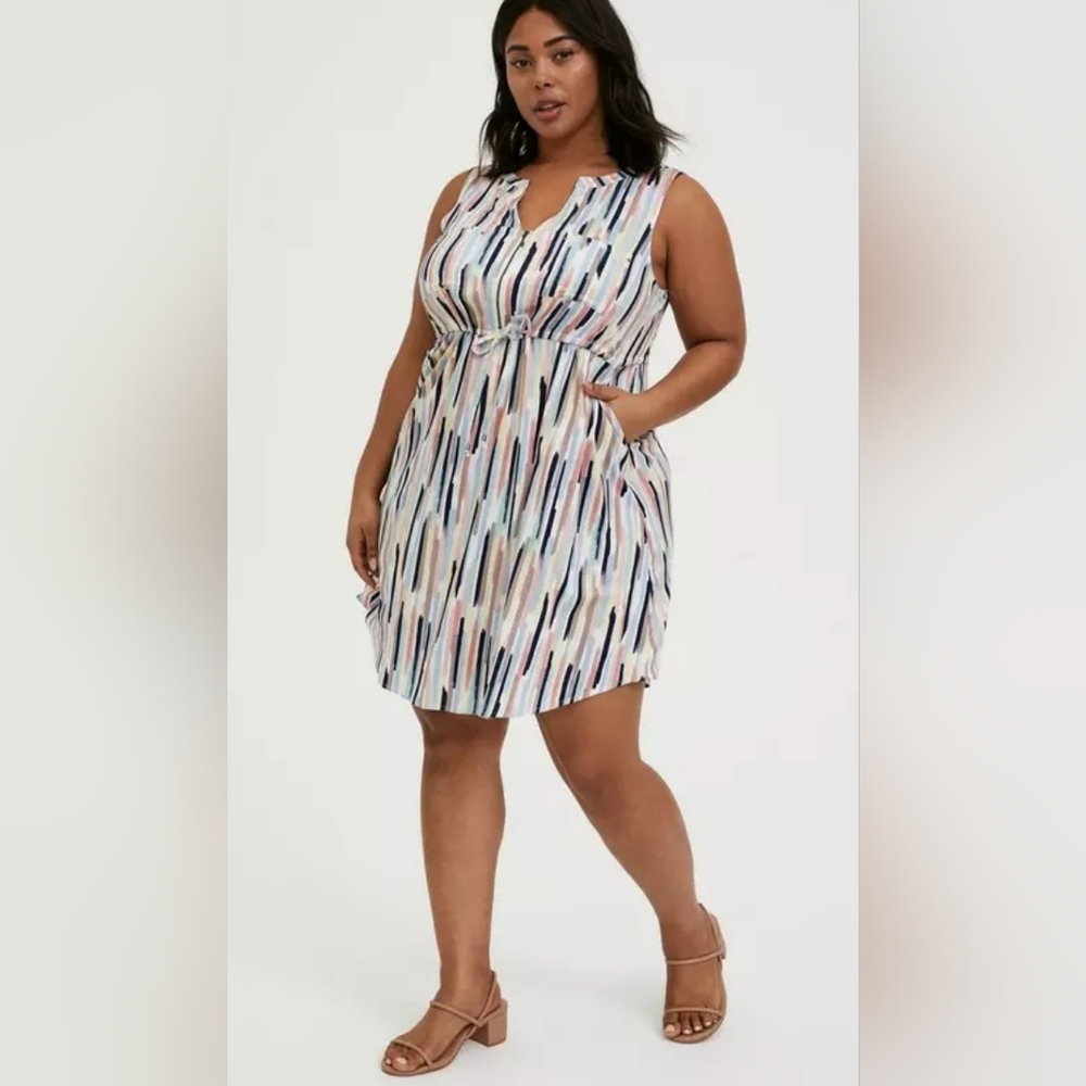 Mini Challis Zip Front Shirt Dress